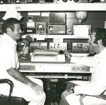 Dr William B Walsh and Dennis Lucey in the Radio Shack on the SS HOPE